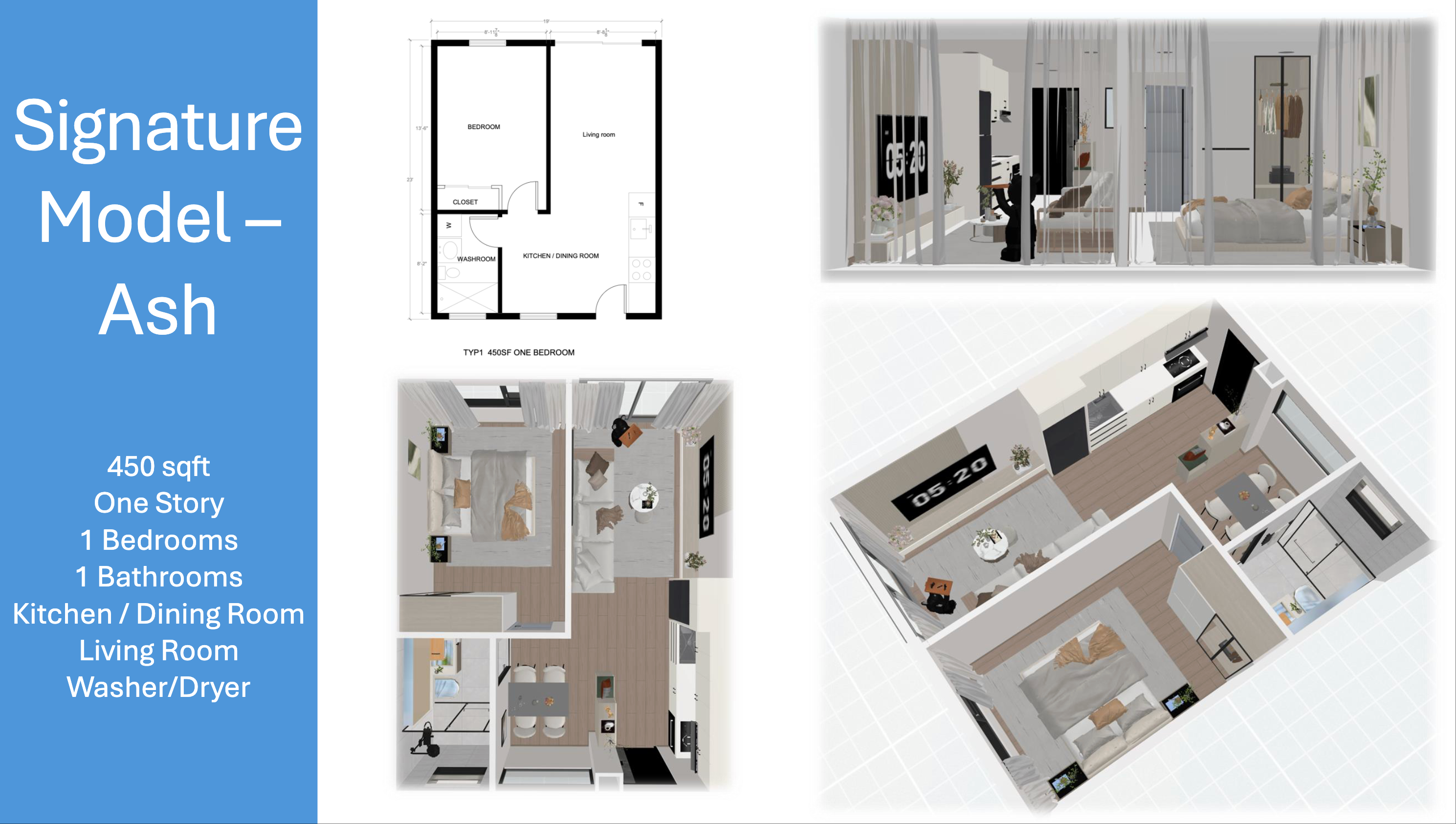 Ash Model - 450 sq ft ADU design