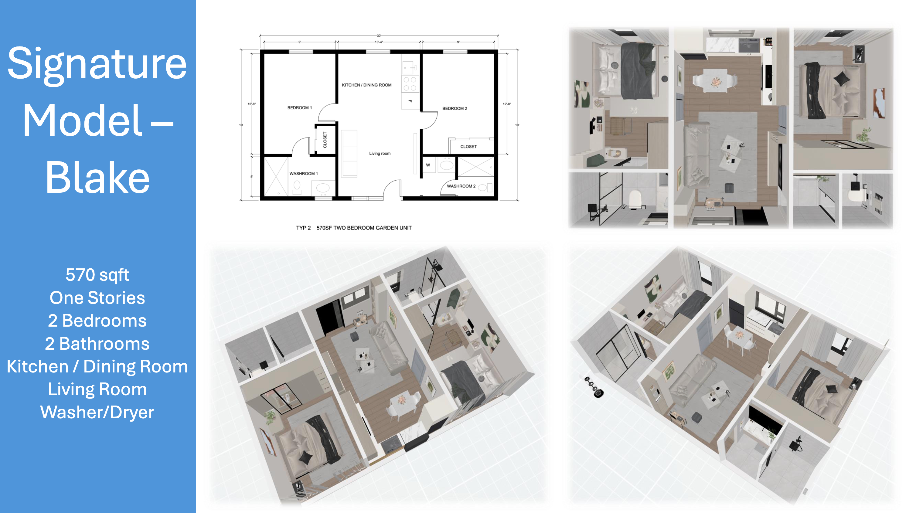 Blake Model - 570 sq ft ADU design